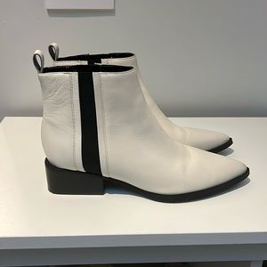 Marc Fisher ltd off white Chelsea boot with black sole